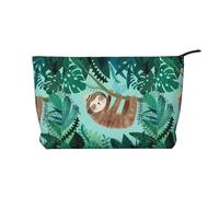 Hug Tree Bradipo Chiusura a Cerniera Borsa per Trucchi in Velluto a Coste Organizer Multifunzionale 22x7x17cm per Viaggi Campeggio Vacanze Fitness, Nero , Taglia unica