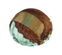 Hug Tree - Cuffia da doccia con bradipo da donna, riutilizzabile, a doppio strato, cuffia da bagno per capelli, impermeabile, fascia elastica da donna, per spa e salone di bellezza