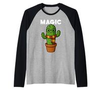 Hug Worth Wizard Cactus - Pianta Magica Coordinata per Halloween Maglia con Maniche Raglan