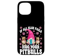 Hug Your Dog Quotes For Pittie Mom With Cute Pitbull Gnome Custodia per iPhone 15