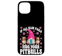 Hug Your Dog Quotes For Pittie Mom With Cute Pitbull Gnome Custodia per iPhone 15 Plus