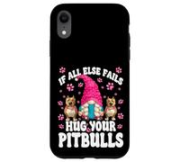 Hug Your Dog Quotes For Pittie Mom With Cute Pitbull Gnome Custodia per iPhone XR