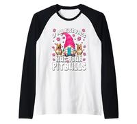 Hug Your Dog Quotes for Pittie Mom with Cute Pitbull GNOME Maglia con Maniche Raglan
