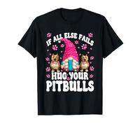 Hug Your Dog Quotes for Pittie Mom with Cute Pitbull GNOME Maglietta