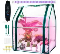 Hugbow Mini serra con luce crescente per interni, piccola serra kit con luci a LED