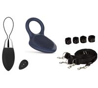 HUGBOX Sex Toy Kit Coppia - Ovetto Vibrante, Anello Fallico e Bondage