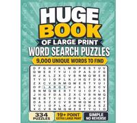 Huge Book of Large Print Word Search Puzzles: No Reverse Edition: 334 Simple Puzzles with 9,000 Unique Words to Find | 19+ Point Extra Big Font for ... Down Words | Perfect for Low Vision Needs