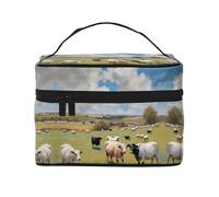 huge farm - Borsa per trucchi da donna, grande capacità, portatile, da viaggio, (22,9 x 16,5 x 15,7 cm), grande borsa per trucchi per ragazze