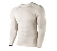 HUGE SPORTS Maglietta intima termica da uomo, a maniche lunghe, traspirante, a maniche lunghe, per l'inverno e le attività all'aperto, beige., XXL