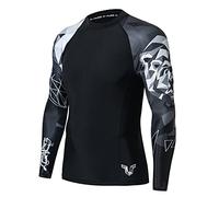 HUGE SPORTS Rash Guard da Uomo Magliette da Bagno a Compressione ad Asciugatura Rapida Maniche Lunghe Stampa Orso 2XL