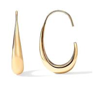 HUGE TOMATO Orecchini a cerchio a goccia leggeri | Orecchini a cerchio placcati in oro 14 carati | Grandi orecchini a cerchio ovale in argento sterling 925 | Statement Jewelry Gift for Women Teen