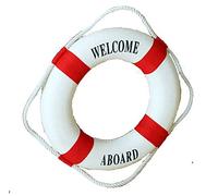 HugeHug Welcome Aboard Lifebuoy - Decorazione da parete in stile mediterraneo navy, decorazione per la casa Art Deco 20" Sandali Adventure Seeker, punta chiusa - T - Bambini