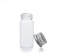 HugeStore - Barattoli vuoti in plastica trasparente da 10 ml per cosmetici, oli essenziali, grassi, piccoli contenitori per alimenti con coperchio in alluminio, plastica, 20 Pezzi