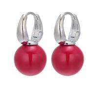 HUGETOMATO Orecchini con perle, eleganti orecchini con perle grandi 14 mm per donna, chiusura a gancio placcata in oro 13k, creoli, orecchini pendenti come regalo