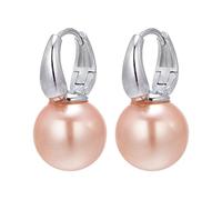 HUGETOMATO Orecchini con perle, eleganti orecchini con perle grandi 14 mm per donna, chiusura a gancio placcata in oro 13k, creoli, orecchini pendenti come regalo