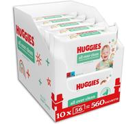 Huggies All Over Clean Salviette Umidificate per Bambini, 560 Salviette, Con Aloe Vera e 99% di Acqua pura, (10 pacchi x 56 pz)