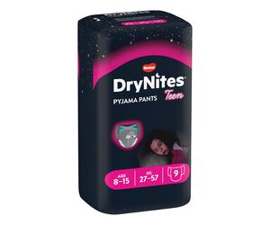 Huggies drynites 8/15 anni girl l 27/57kg pacco singolo 9 pezzi