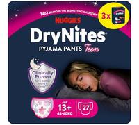 Huggies Drynites Mutandine Assorbenti per la Notte per Bambina, Taglia XL (48-60 Kg), Confezione da 27 Pezzi (9x3)