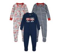 Huggies Little Hugs Huggies Snug Sleep Coveralls (3-Pack) Toddler Sleepers, Blue/Grey, 18 Mesi Baby Boys