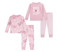 Huggies Little Hugs Long Sleeve Pajama 4-Piece Set Pigiama, Sea Pink, 4 Anni Bambine e Ragazze