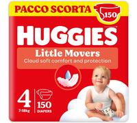 Huggies Little Movers 150 Pannolini Taglia 4 (7-18 Kg) Pacco Scorta