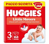 Huggies Little Movers, 168 Pannolini Taglia 3 (4-9 Kg), Pacco Scorta