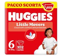 Huggies Little Movers, Pannolini Design Disney, Taglia 6 (15-30 Kg), Confezione da 34 x 3 - Totale 102 Pezzi