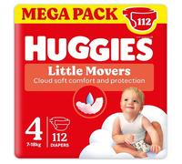 Huggies Little Movers Taglia 4 Pannolini (7-18 Kg) Megapack Confezione da 112 Pe
