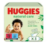Huggies Natural Care Salviette Umidificate per Bambini con Aloe Vera, 3 Pacchi da 56 Salviette