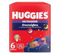 Huggies Overnight Pannolini Notte Bambino, Taglia 6 (15-25 kg), Pannolini Assorbenti per la Notte, Design Disney, Confezione da 22 mutandine