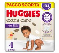 HUGGIES - Pannolini Extra Care Mutandina Taglia 4 (9-14 Kg) Pacco Scorta da 104 Pezzi