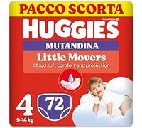 HUGGIES - Pannolini Little Movers Mutandina Taglia 4 (9-14 Kg) Pacco Scorta da 72 Pezzi