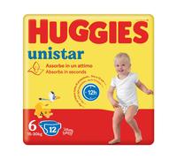 12 Confezioni (144 Pannolini) Pannolino Huggies Unistar Taglia 6 (15/30 Kg)