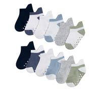 Huggies Pull On Infant Socks (12-Pack) Calzini, Blue/White/Grey/Green, 0-6 Mesi (Pacco da 12) Unisex-Bimbi