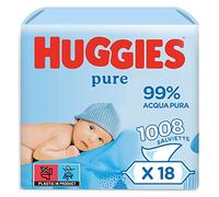 Huggies Pure Baby Wipes Bulk - Salviette Umidificate Per Bambini, 99% Di Acqua, Senza Profumo, 18 Confezioni X 56 Salviette (1.008 Salviettine In Totale) [la Confezione Può Variare], Bianco, 1008 Unità