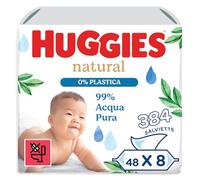 Huggies Pure, Salviette neonato, Dermatologicamente testate, 99% acqua pura, 71% fibre assorbenti naturali, 384 Salviette (8x48)