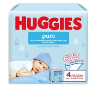 Huggies Pure Salviette Umidificate per Bambini, 12 Pacchi da 56 Pezzi (3+1)