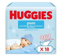 Huggies Pure Salviette Umidificate per Bambini, 18 Pacchi da 48 Pezzi