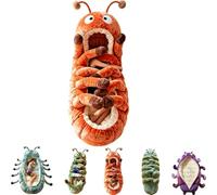 Hugging Caterpillar Sleeping Bags, Plush Cocoon Sleeping Bag, Pull Cord Sleeping Bag, Full Body Plush Lounger, Animal Sleeping Bags for Adults(Orange)