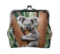 Hugging Tree Koala Print Vintage Leather Change Purse Elegante piccolo portamonete per le donne portamonete portafoglio mini