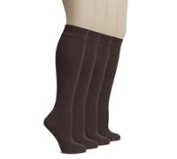 Hugh Ugoli Calzini Donna al Ginocchio in Bambù, 4 Paia, Calzini Lunghi Morbidi e Leggeri, Eleganti per Lavoro, Uniforme e Uso Quotidiano, Marrone, 35-38