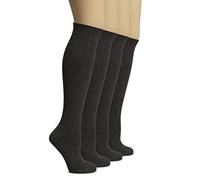 Hugh Ugoli Calzini Donna al Ginocchio in Bambù, 4 Paia, Calzini Lunghi Morbidi e Leggeri, Eleganti per Lavoro, Uniforme e Uso Quotidiano, Antracite, 35-38