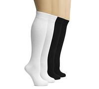Hugh Ugoli Calzini Donna al Ginocchio in Bambù, 4 Paia, Calzini Lunghi Morbidi e Leggeri, Eleganti per Lavoro, Uniforme e Uso Quotidiano, Bianco, Nero, 38-42