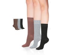 Hugh Ugoli Calzini Donna in Bambù a Metà Polpaccio, 3 Paia, Calzini Morbidi e Traspiranti, Sottili per Lavoro, Pantaloni e Uso Quotidiano, Grigio chiaro, Antracite, Marrone chiaro, Taglia 39-43