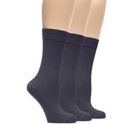 Hugh Ugoli Calzini Donna in Bambù a Metà Polpaccio, 3 Paia, Calzini Morbidi e Traspiranti, Sottili per Lavoro, Pantaloni e Uso Quotidiano, Antracite, Taglia 39-43