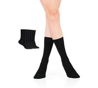 Hugh Ugoli Calzini Donna in Bambù a Metà Polpaccio, 3 Paia, Calzini Morbidi e Traspiranti, Sottili per Lavoro, Pantaloni e Uso Quotidiano, Nero, Taglia 36-39