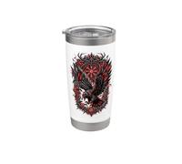Hugin & Munin i corvi di Odin, vichingo, celti, Valhalla, corvo Bicchiere termico in acciaio inox doppia parete