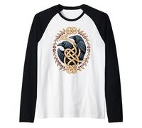 Huginn & Muninn Odin Ravens - Simbolo Celtico norreno Vichingo Maglia con Maniche Raglan