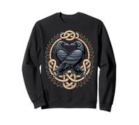 Huginn & Muninn Ravens - Mito norreno Celtic Knot Opera d'Arte Felpa