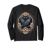 Huginn & Muninn Ravens - Mito norreno Celtic Knot Opera d'Arte Maglia a Manica